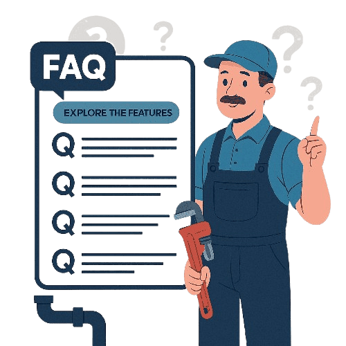 Technicien Luservices illustrant les questions qu'on peut se poser sur de la plomberie et serrurie